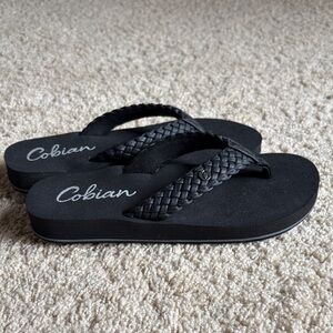 Cobian Womens Braided Black Sandals